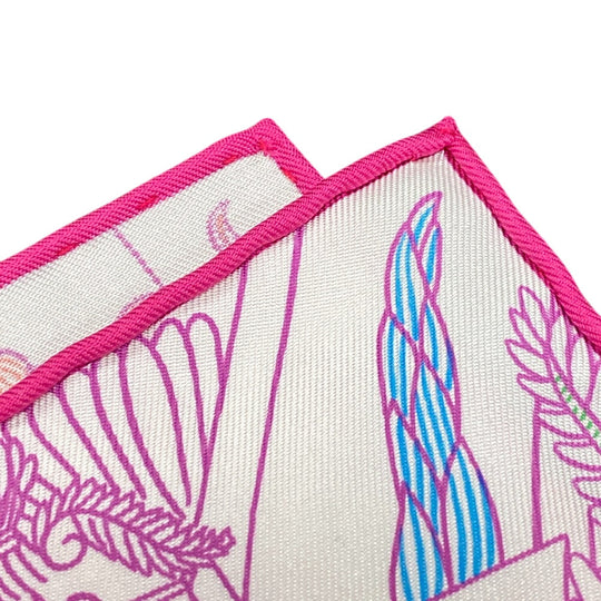 HERMES scarf silk pink Animapolis Animapolis Carre90 Women Used Authentic