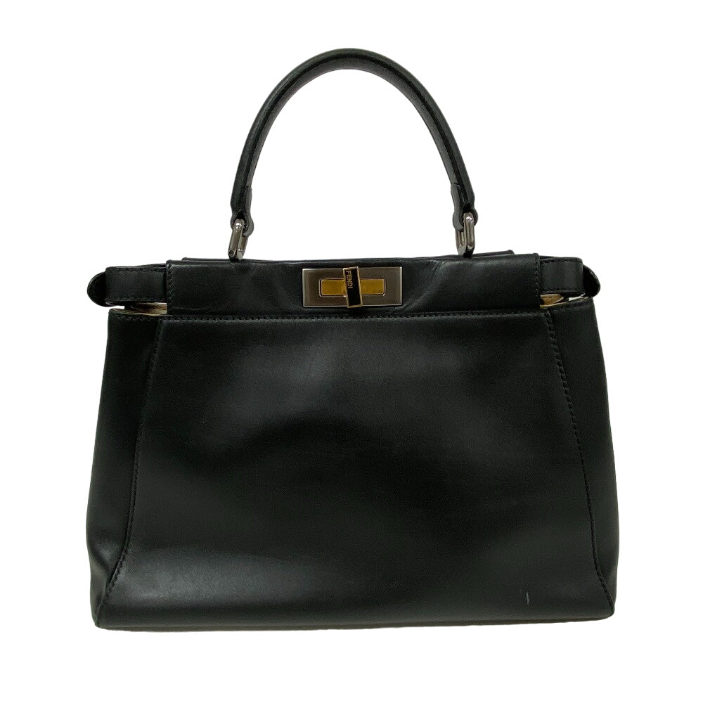 FENDI Handbag 8BN226 pony, leather black 2WAY Shoulder Bag Peek-a-boo regular Women Used Authentic