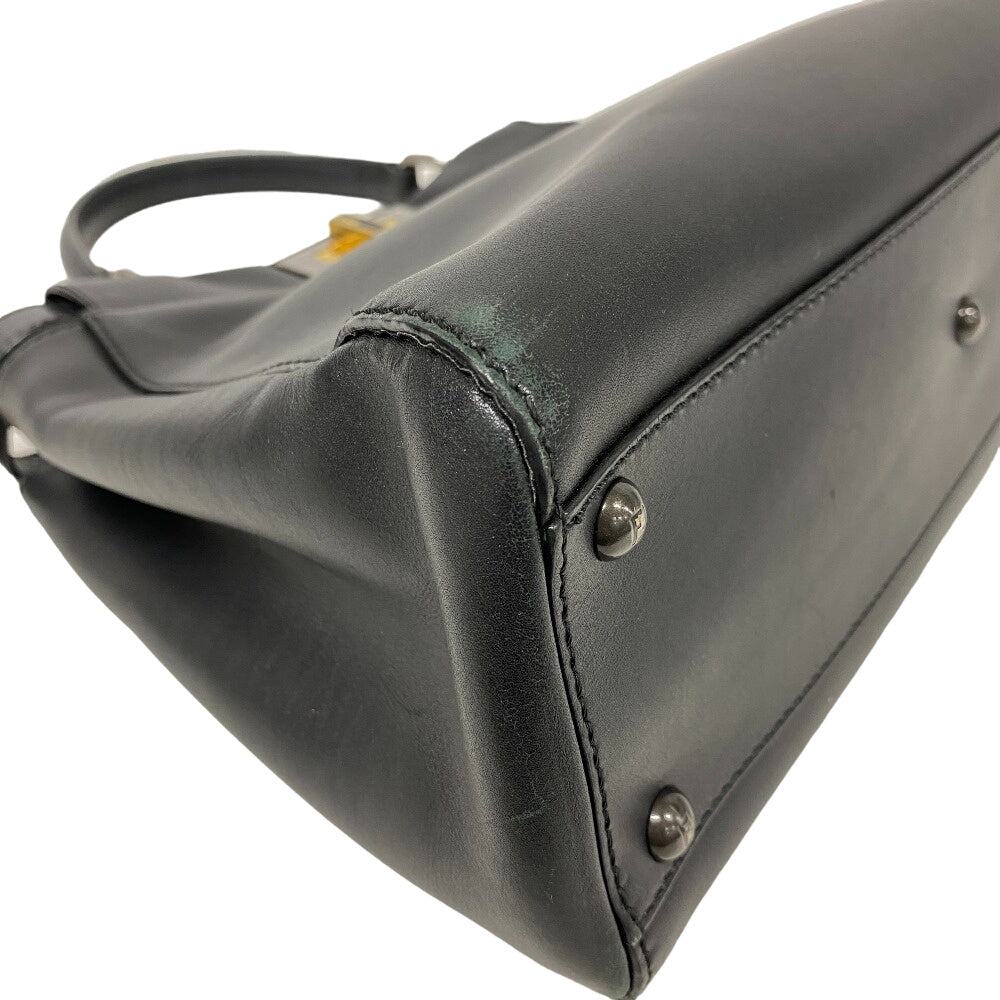 FENDI Handbag 8BN226 pony, leather black 2WAY Shoulder Bag Peek-a-boo regular Women Used Authentic