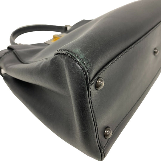 FENDI Handbag 8BN226 pony, leather black 2WAY Shoulder Bag Peek-a-boo regular Women Used Authentic