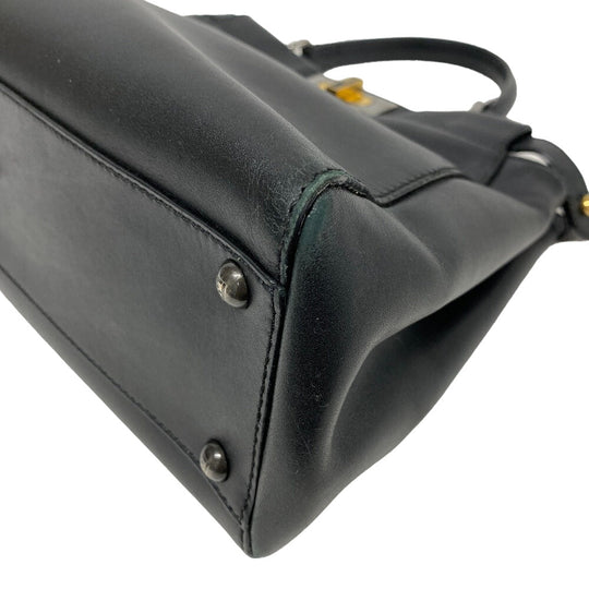 FENDI Handbag 8BN226 pony, leather black 2WAY Shoulder Bag Peek-a-boo regular Women Used Authentic