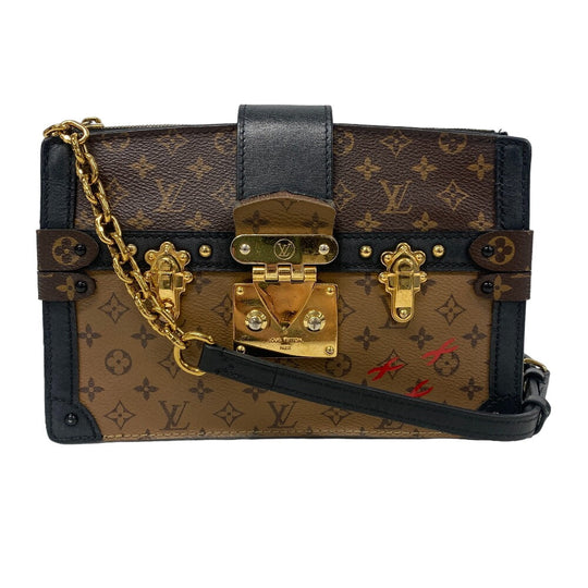 LOUIS VUITTON Shoulder Bag M43596 leather Brown clutch Monogram reverse Soft Trunk Women Used Authentic