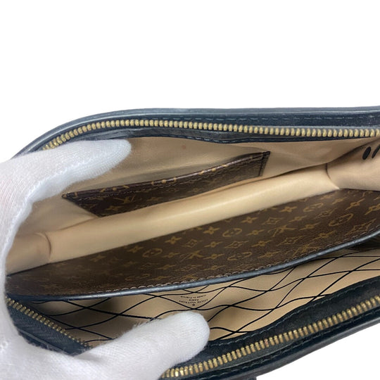 LOUIS VUITTON Shoulder Bag M43596 leather Brown clutch Monogram reverse Soft Trunk Women Used Authentic