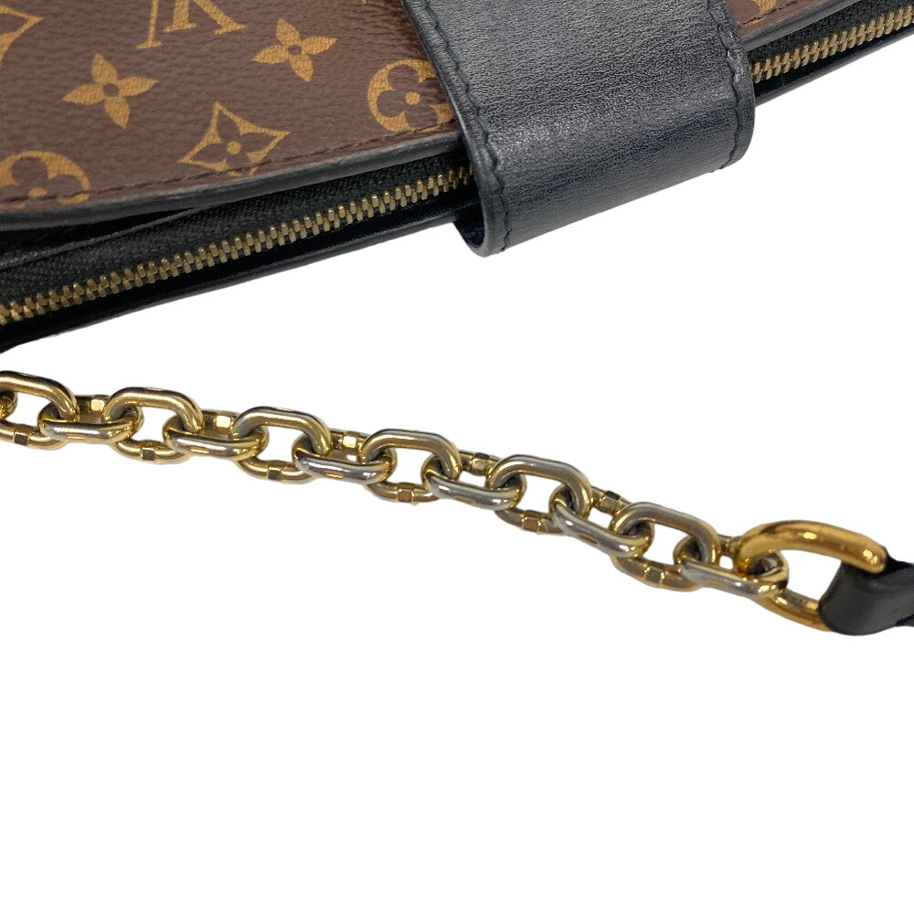 LOUIS VUITTON Shoulder Bag M43596 leather Brown clutch Monogram reverse Soft Trunk Women Used Authentic