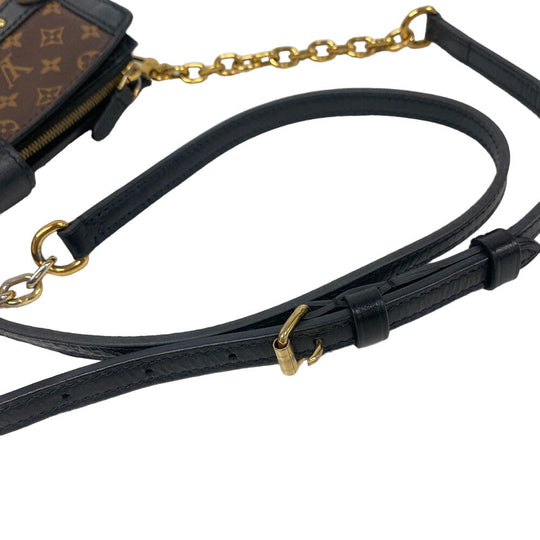 LOUIS VUITTON Shoulder Bag M43596 leather Brown clutch Monogram reverse Soft Trunk Women Used Authentic