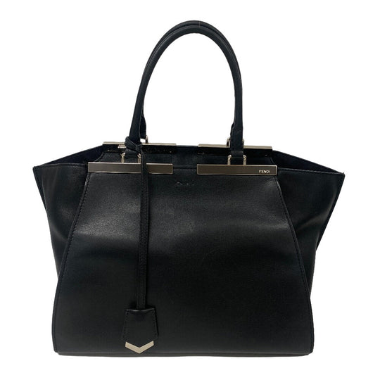 FENDI Handbag leather black Trois Jules Women Used Authentic