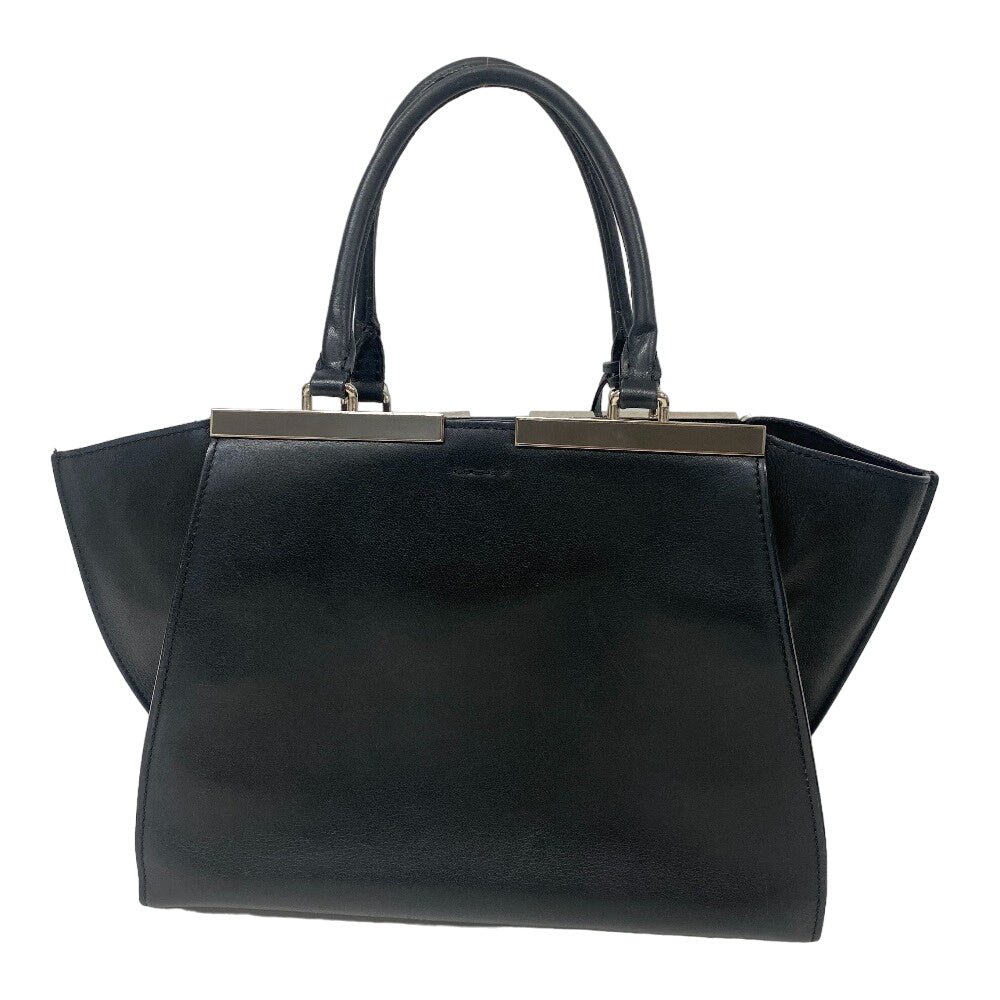 FENDI Handbag leather black Trois Jules Women Used Authentic