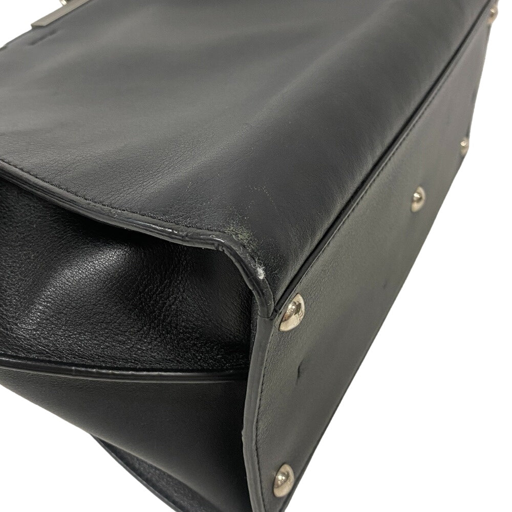 FENDI Handbag leather black Trois Jules Women Used Authentic