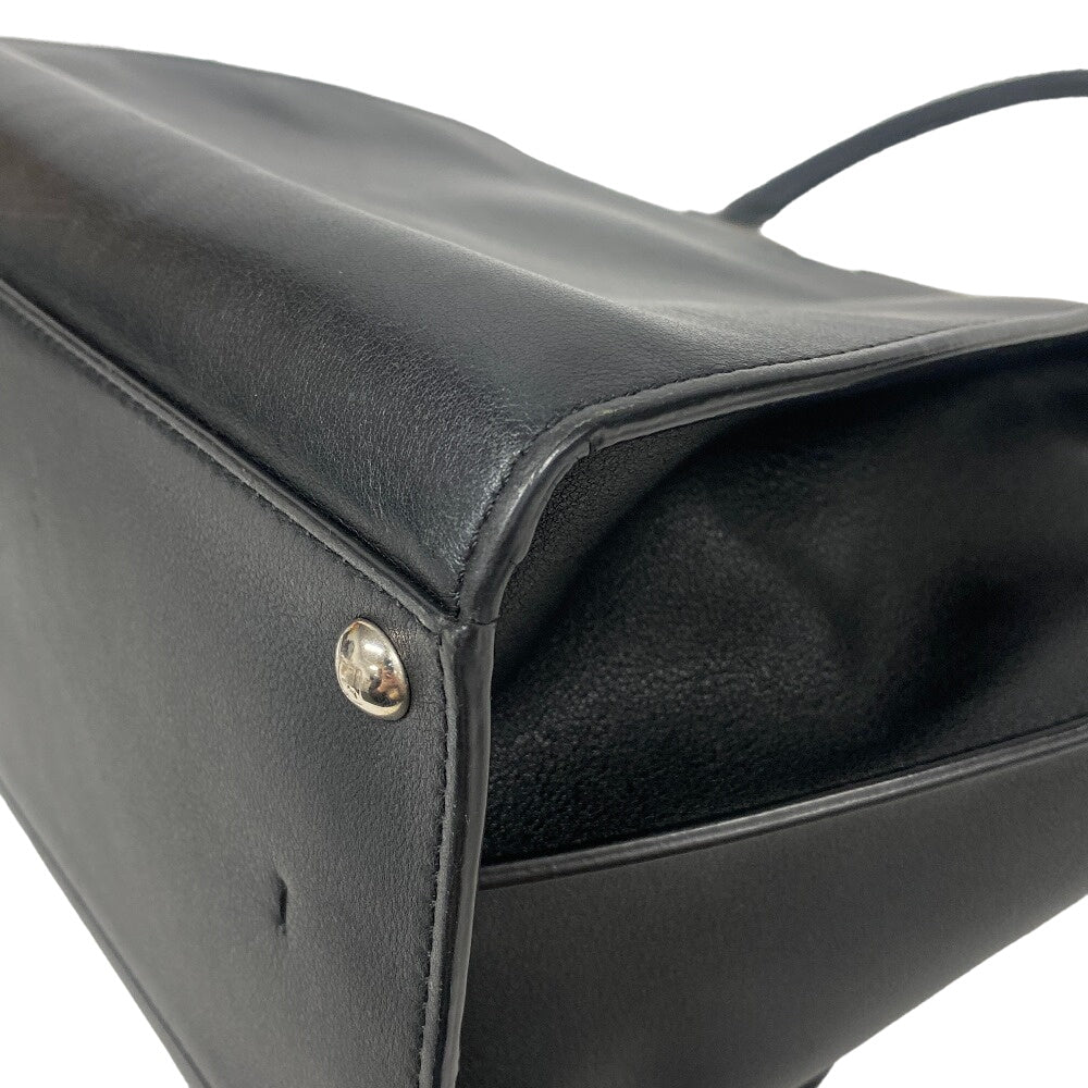 FENDI Handbag leather black Trois Jules Women Used Authentic