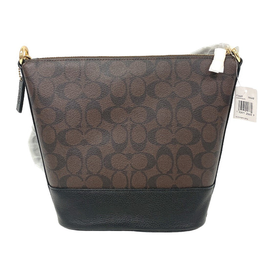 COACH Shoulder Bag F76669 leather Brown Signature Small Paxton Duffle Women Used Authentic