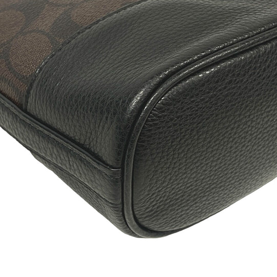 COACH Shoulder Bag F76669 leather Brown Signature Small Paxton Duffle Women Used Authentic