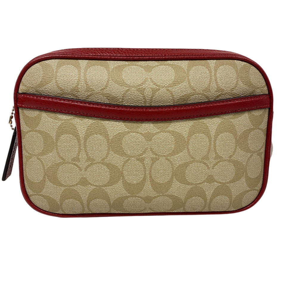 COACH Sling bag canvas beige Jesscross Signature Women Used Authentic