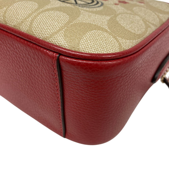 COACH Sling bag canvas beige Jesscross Signature Women Used Authentic