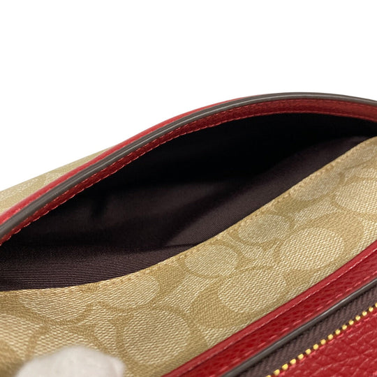 COACH Sling bag canvas beige Jesscross Signature Women Used Authentic