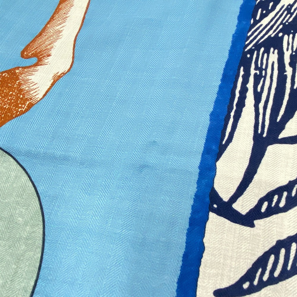 HERMES scarf Silk, Cashmere beige Cashmere x silk Caregean Women Used Authentic