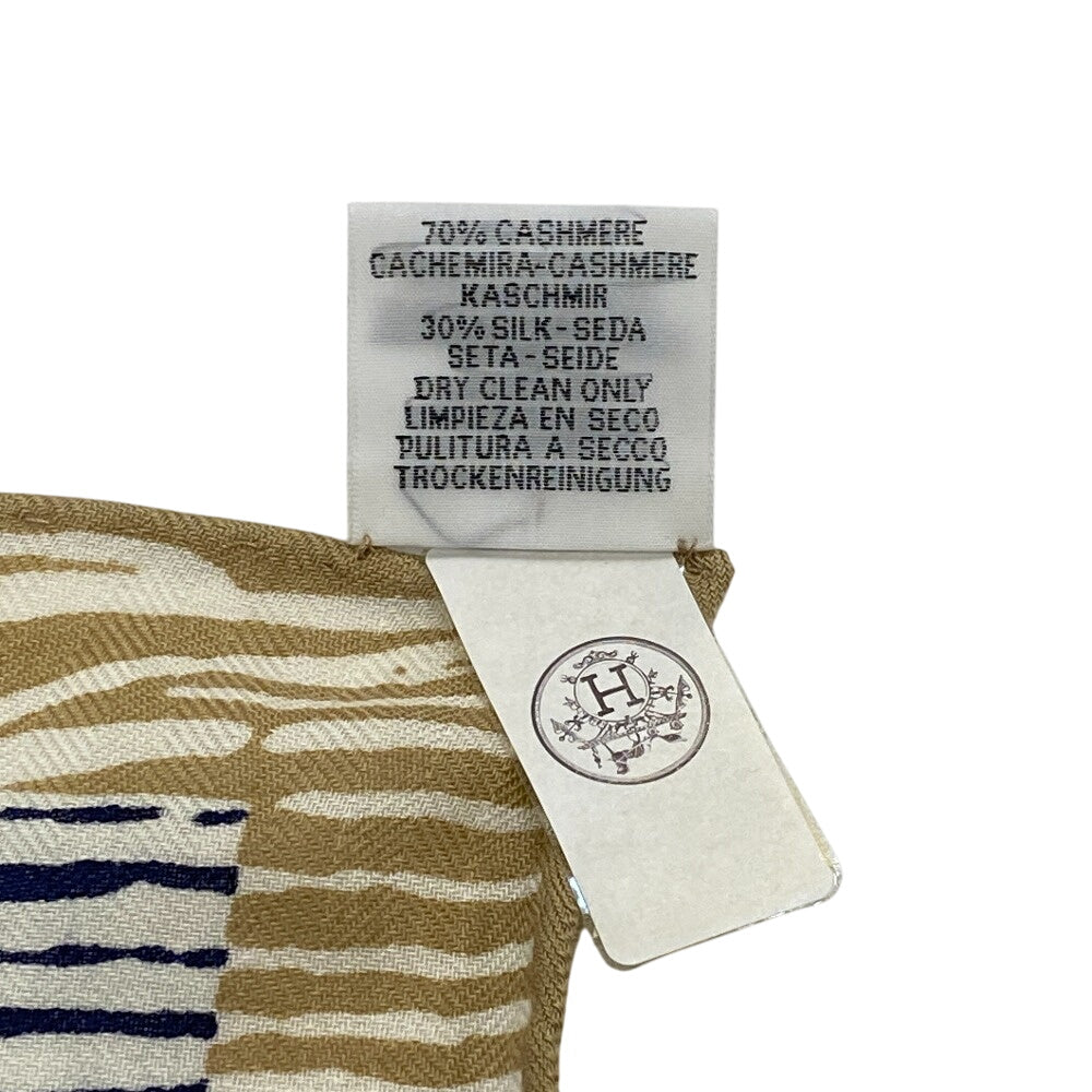 HERMES scarf Silk, Cashmere beige Cashmere x silk Caregean Women Used Authentic