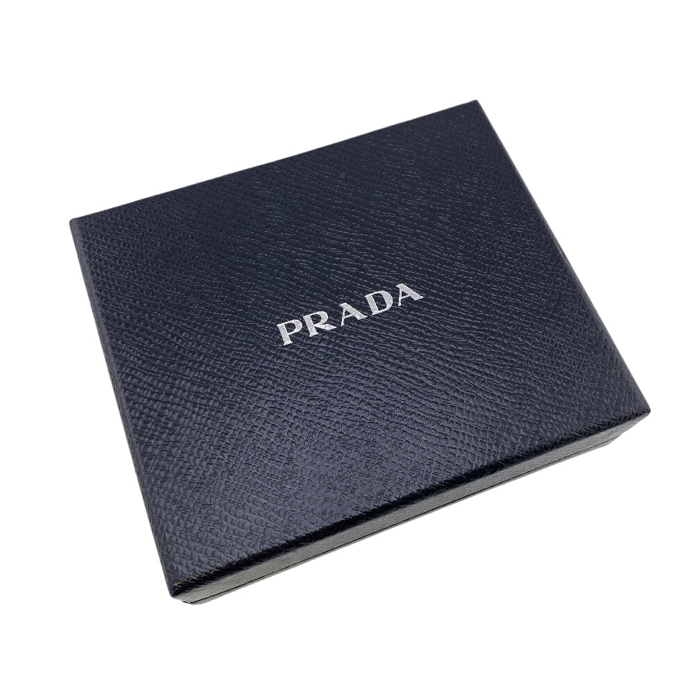 PRADA Money clip 2MN001 leather black mens Used Authentic