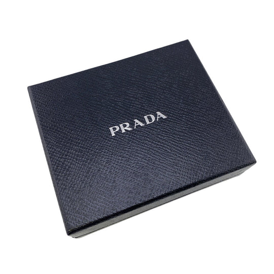 PRADA Money clip 2MN001 leather black mens Used Authentic