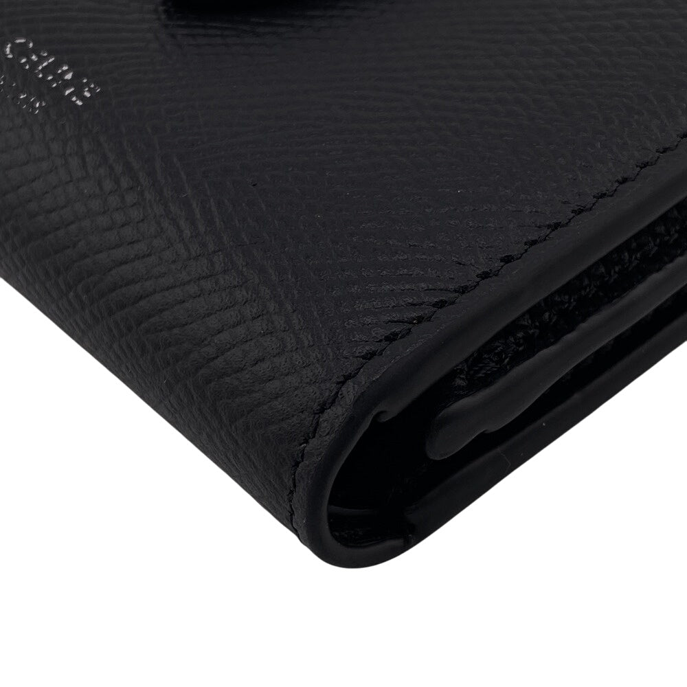 CELINE Tri-fold wallet leather black Compact wallet fine strap wallet Women Used Authentic