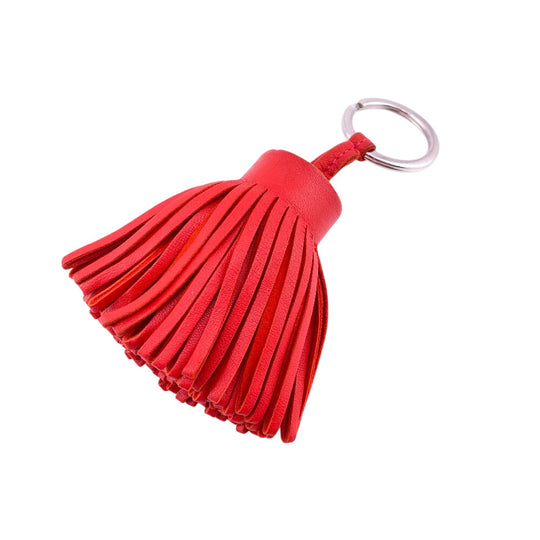 HERMES key ring leather Red charm Anjou Miro Carmen Women Used Authentic