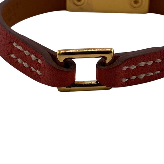 HERMES bracelet leather Red 2014 reval mini Women XS Used Authentic