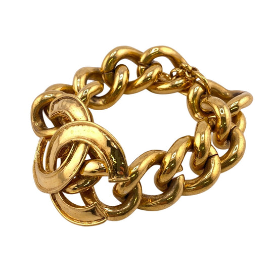 CHANEL bracelet Gold Plated gold COCO Mark Women Used Authentic