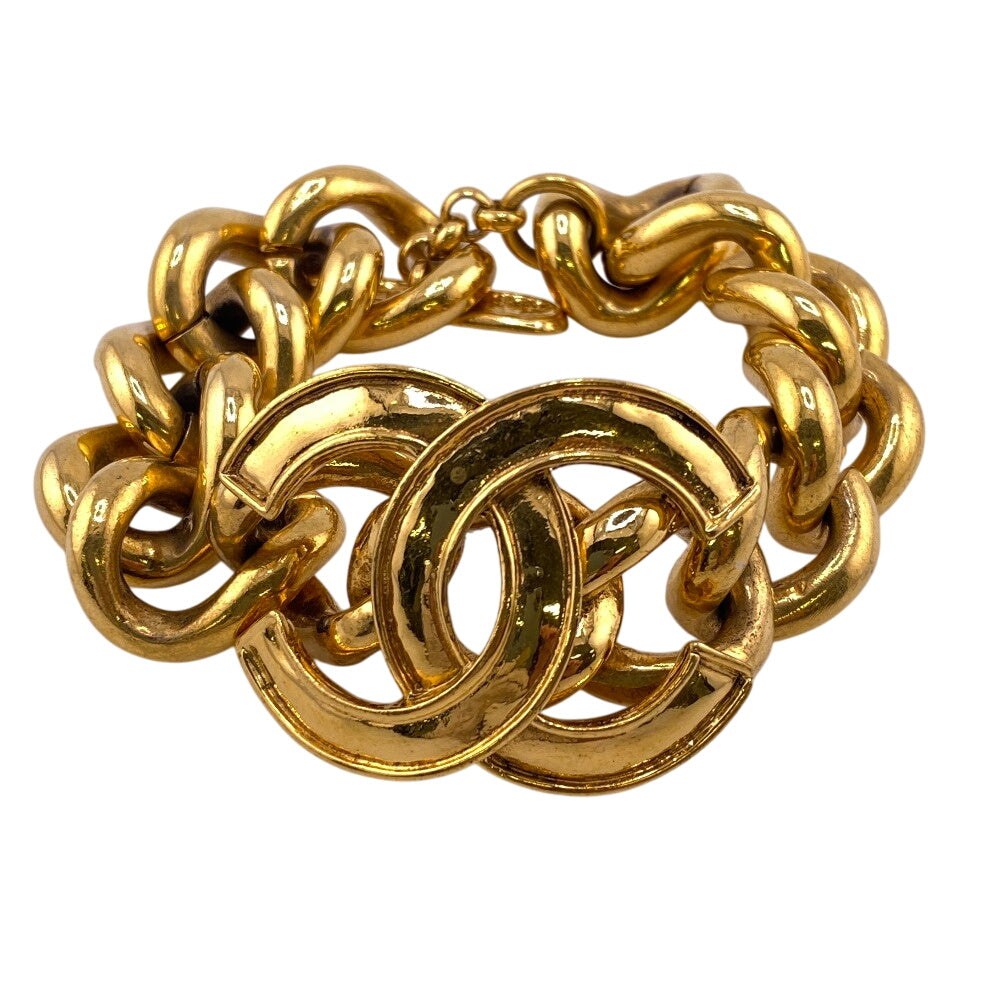 CHANEL bracelet Gold Plated gold COCO Mark Women Used Authentic