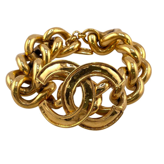 CHANEL bracelet Gold Plated gold COCO Mark Women Used Authentic