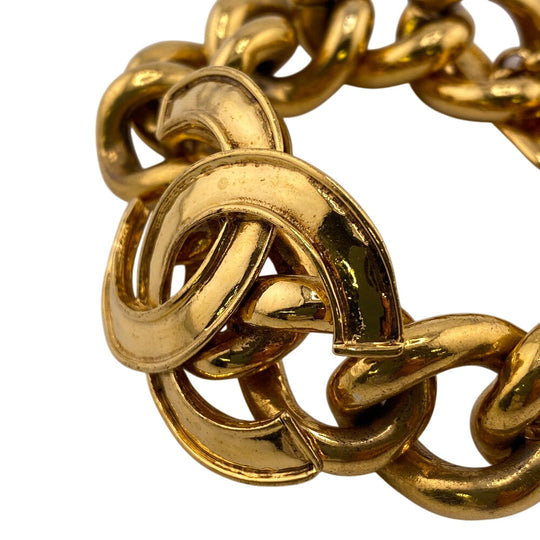 CHANEL bracelet Gold Plated gold COCO Mark Women Used Authentic