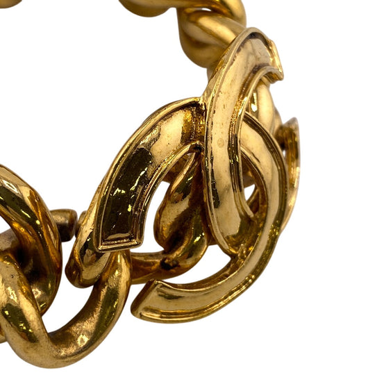 CHANEL bracelet Gold Plated gold COCO Mark Women Used Authentic