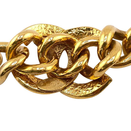 CHANEL bracelet Gold Plated gold COCO Mark Women Used Authentic