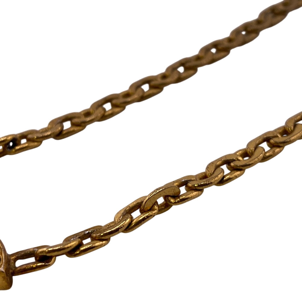 CHANEL Necklace Gold Plated gold 3312 Rhinestone COCO Mark Women Used Authentic
