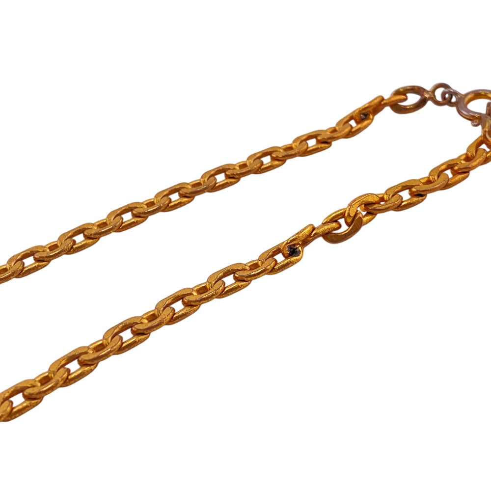 CHANEL Necklace Gold Plated gold 3312 Rhinestone COCO Mark Women Used Authentic