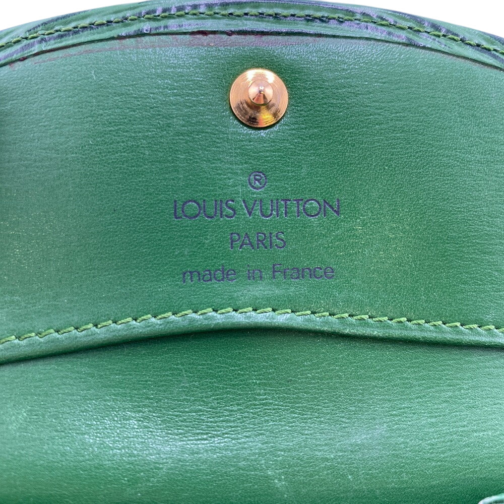 LOUIS VUITTON Coin case M63414 leather Borneo Green Epi Portomonet Simple unisex(Unisex) Used Authentic