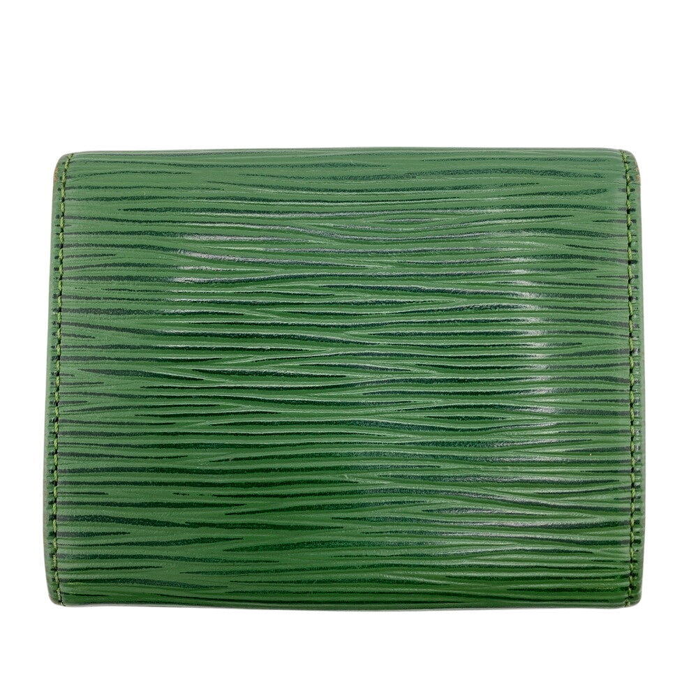 LOUIS VUITTON Coin case M63414 leather Borneo Green Epi Portomonet Simple unisex(Unisex) Used Authentic