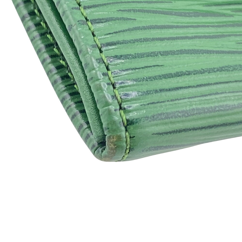 LOUIS VUITTON Coin case M63414 leather Borneo Green Epi Portomonet Simple unisex(Unisex) Used Authentic