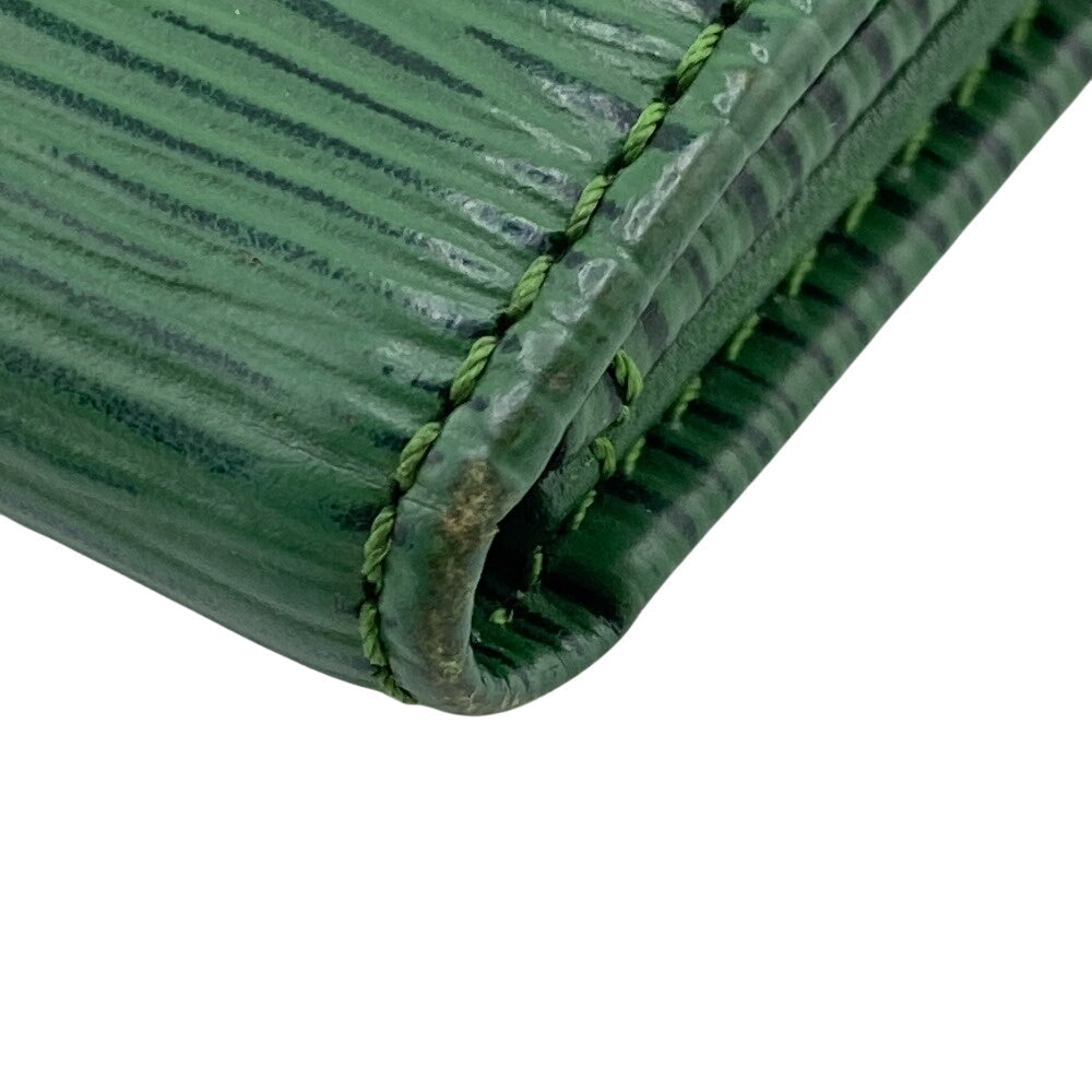 LOUIS VUITTON Coin case M63414 leather Borneo Green Epi Portomonet Simple unisex(Unisex) Used Authentic