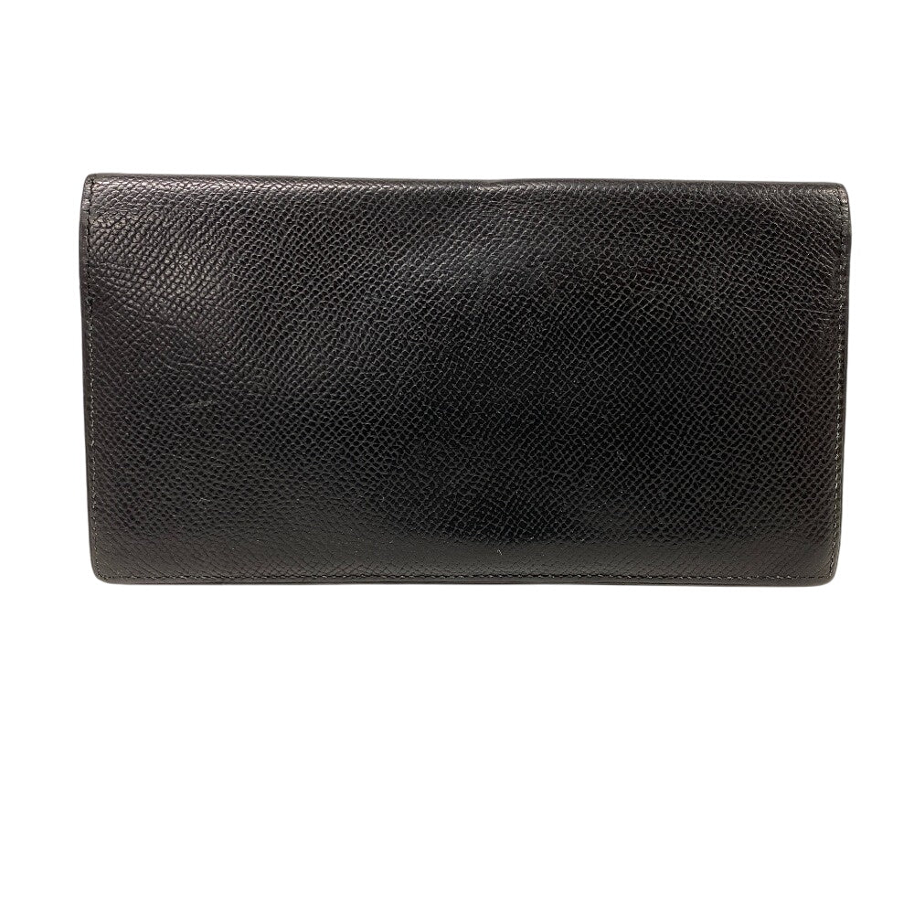 HERMES Bill Compartment leather black Vintage Bifold Wallet Ohsaka unisex(Unisex) Used Authentic