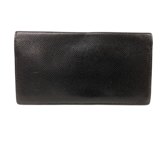 HERMES Bill Compartment leather black Vintage Bifold Wallet Ohsaka unisex(Unisex) Used Authentic