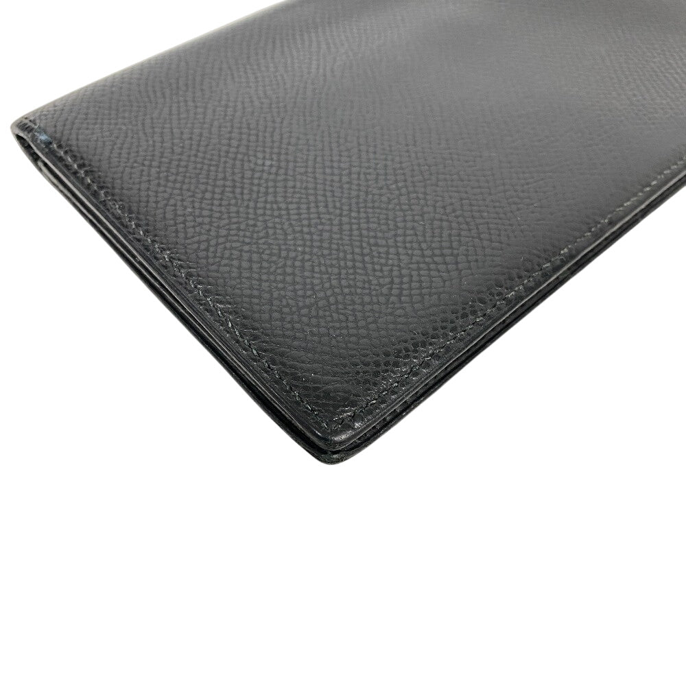 HERMES Bill Compartment leather black Vintage Bifold Wallet Ohsaka unisex(Unisex) Used Authentic