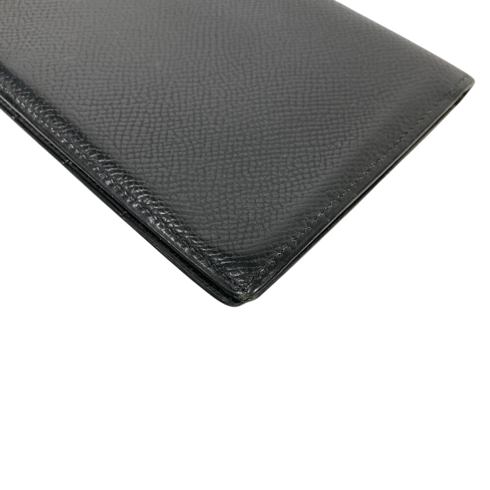 HERMES Bill Compartment leather black Vintage Bifold Wallet Ohsaka unisex(Unisex) Used Authentic