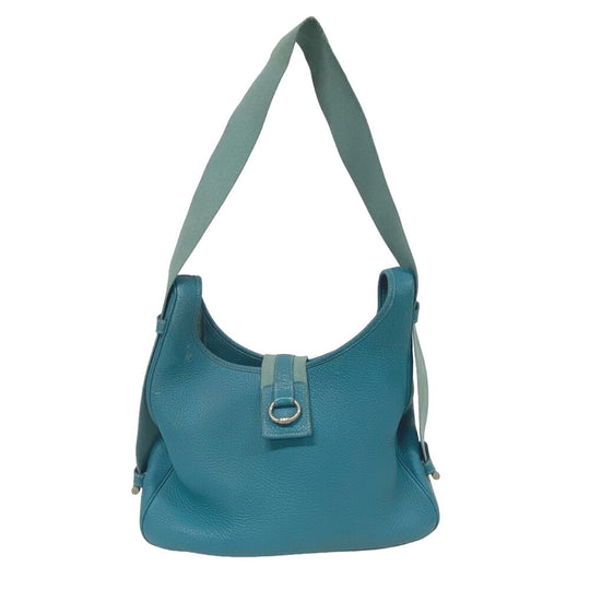 HERMES Shoulder Bag Taurillon Clemence blue Blue gene Sako Women Used Authentic