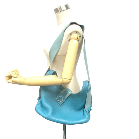 HERMES Shoulder Bag Taurillon Clemence blue Blue gene Sako Women Used Authentic