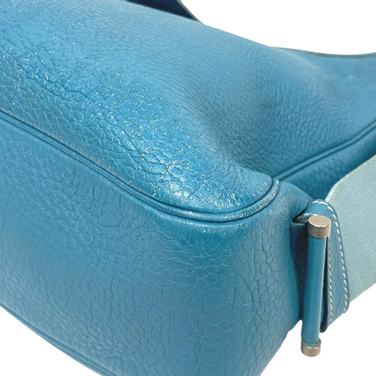 HERMES Shoulder Bag Taurillon Clemence blue Blue gene Sako Women Used Authentic