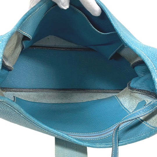 HERMES Shoulder Bag Taurillon Clemence blue Blue gene Sako Women Used Authentic