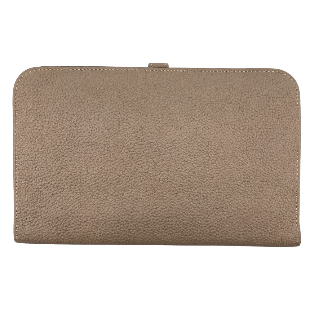 HERMES Long Wallet Purse leather beige Dogon GM Women Used Authentic