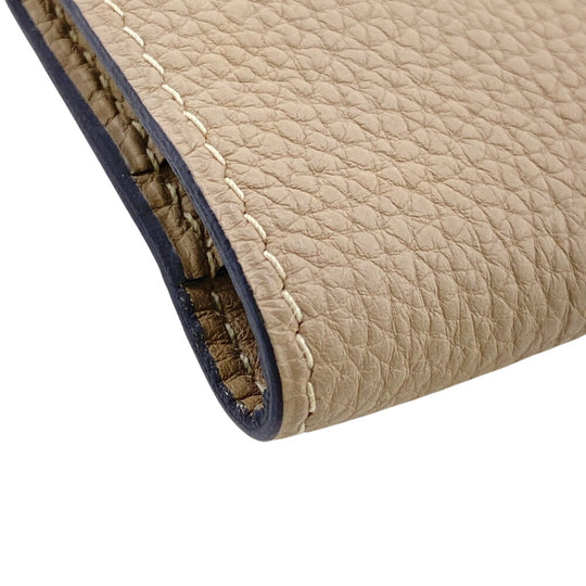 HERMES Long Wallet Purse leather beige Dogon GM Women Used Authentic