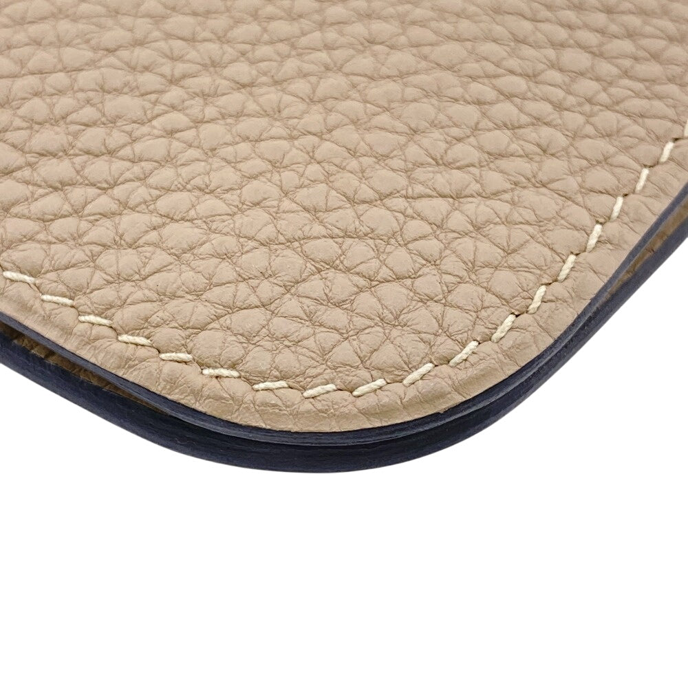 HERMES Long Wallet Purse leather beige Dogon GM Women Used Authentic