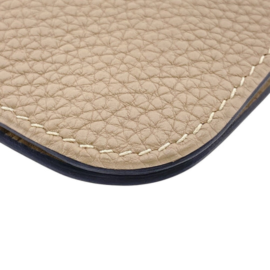HERMES Long Wallet Purse leather beige Dogon GM Women Used Authentic