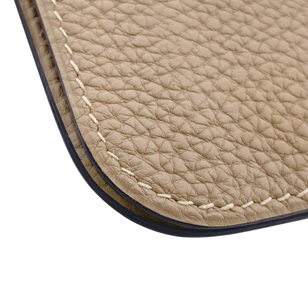 HERMES Long Wallet Purse leather beige Dogon GM Women Used Authentic